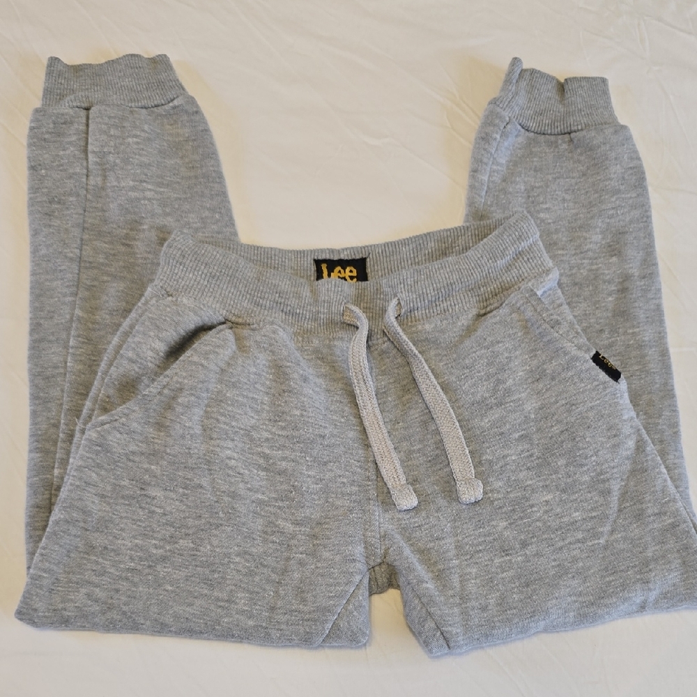 Lee Kids Heather Gray Jogger Sweatpants Drawstring Elastic Waist Size 4T